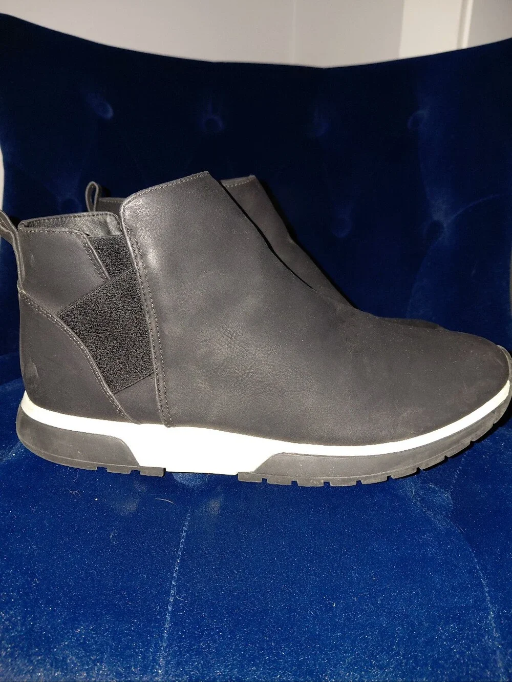 LifeStride Hope Black Felt Slip-On Ankle Booties 11W Cozy Minimalist Comfort